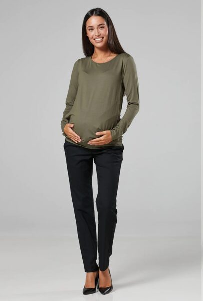 Chaki. Palaidinė nėštukei bei maitinančiai ilgomis rankovėmis